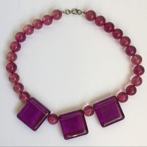 Vintage Pretty Purple Statement Necklace